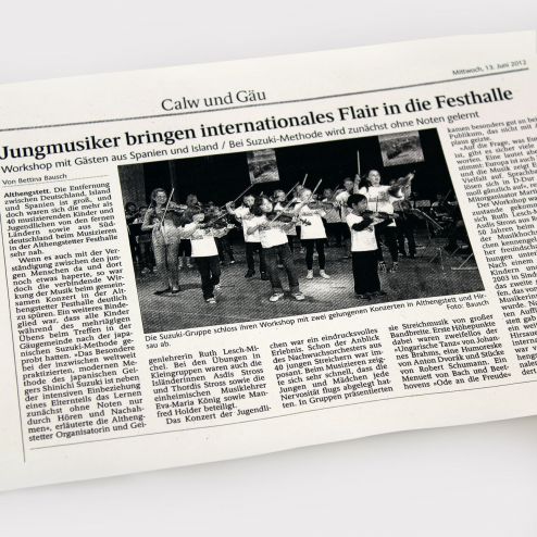 Suzuki Convention - Presse-Artikel