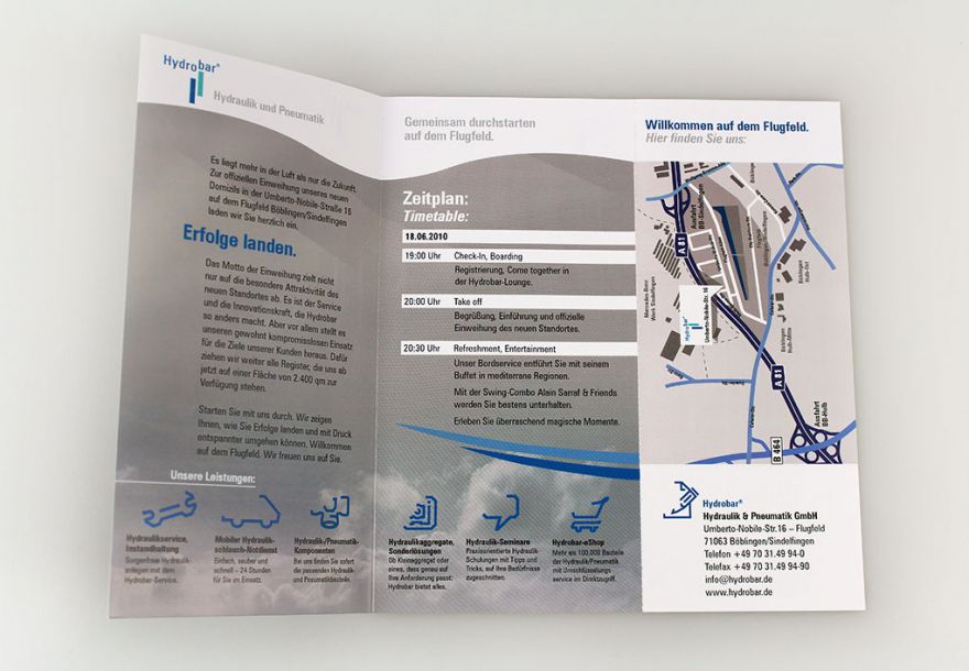 Hydrobar - Einladungsflyer Innenseite