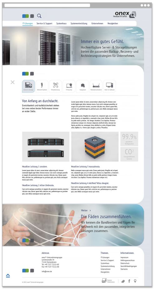 ONEX MockUp Folgeseite